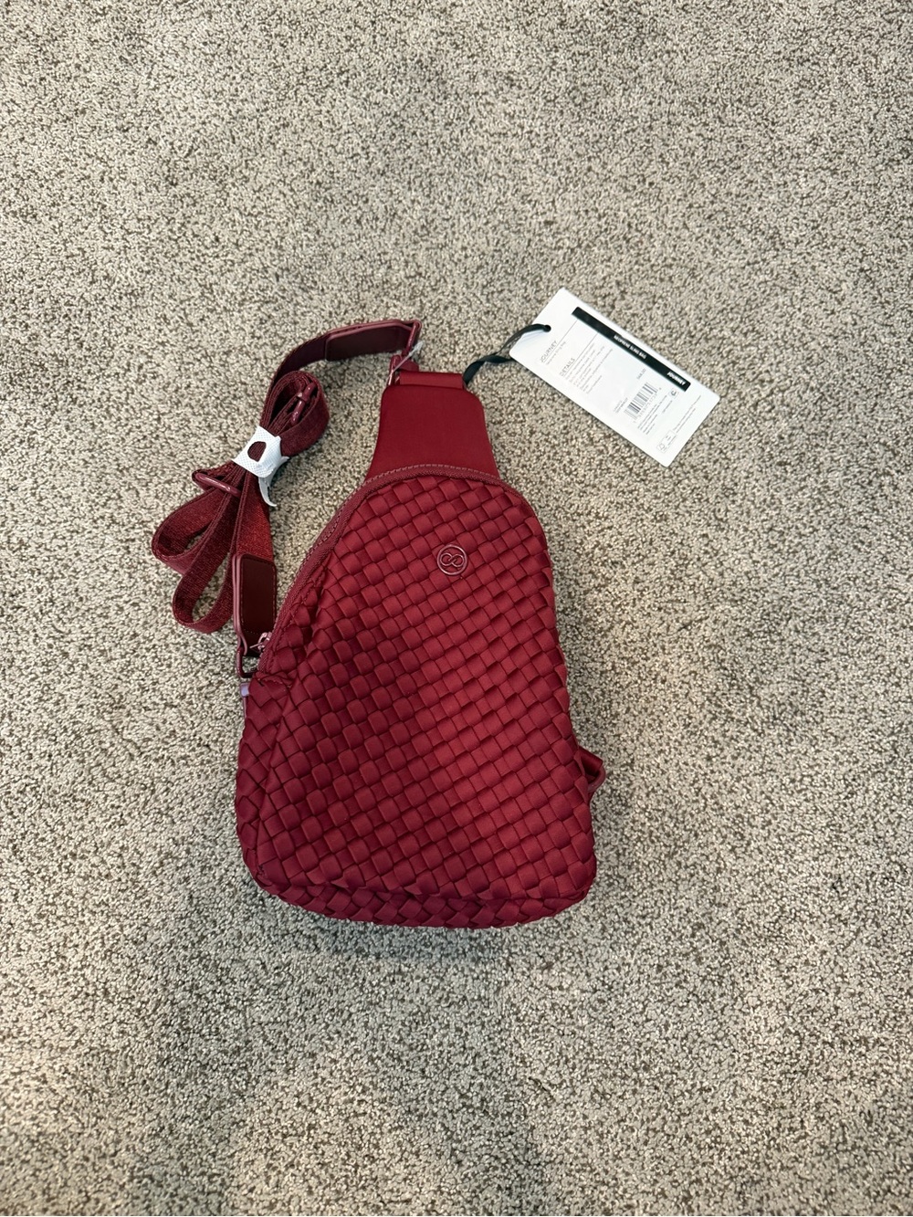 Woven Sling Bag - Burgundy